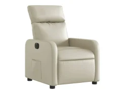 Poltrona* Poltrona Confortável | Poltrona reclinável elétrica couro artificial cor SHL209967 Creme