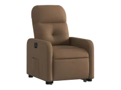 Discount Poltrona Confortável | Poltrona reclinável elevatória elétrica tecido SHL520794 Castanho
