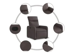 Poltrona* Poltrona Confortável | Poltrona reclinável elevatória tecido -escuro SHL698023 Castanho