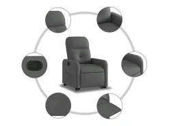 Poltrona| Poltrona Confortável | Poltrona reclinável elevatória tecido cinzento-escuro SHL561540 Cinza antracite