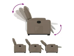 Sale Poltrona Confortável | Poltrona reclinável elevatória couro artificial cor cappuccino SHL512300 Castanho