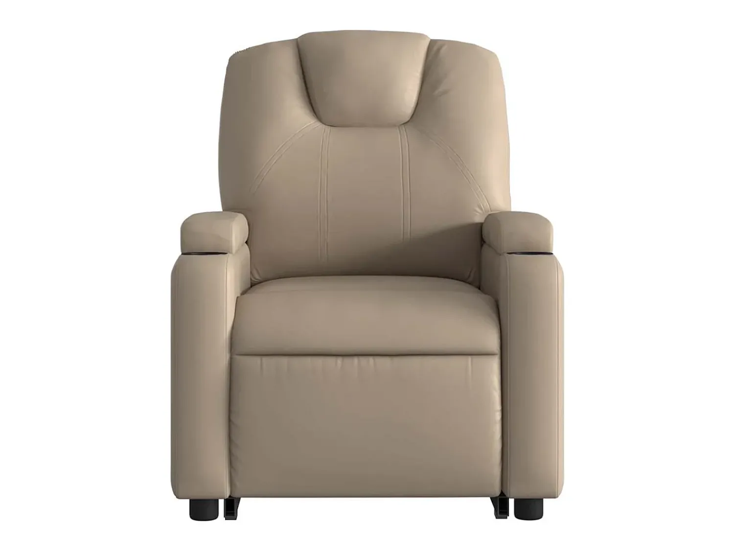 Sale Poltrona Confortável | Poltrona reclinável elevatória couro artificial cor cappuccino SHL512300 Castanho
