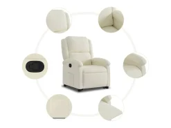 Poltrona| Poltrona Confortável | Poltrona reclinável elevatória veludo cor SHL58325 Creme