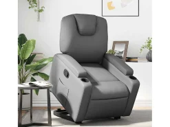 Poltrona| Poltrona Confortável | Poltrona reclinável elevatória couro artificial SHL99074 Cinzento