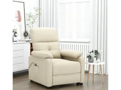 New Poltrona Confortável | Poltrona reclinável elétrica tecido cor SHL267251 Creme