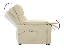 New Poltrona Confortável | Poltrona reclinável elétrica tecido cor SHL267251 Creme