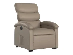Poltrona Confortável | Poltrona reclinável elevatória couro artificial cor cappuccino SHL839245^ Poltrona