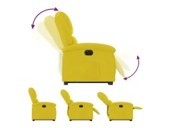 Poltrona| Poltrona Confortável | Poltrona reclinável elevatória elétrica veludo SHL258658 Amarelo