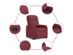 Poltrona| Poltrona Confortável | Poltrona reclinável elevatória tecido tinto SHL926403 Vermelho