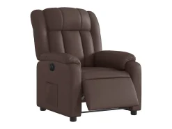 Poltrona| Poltrona Confortável | Poltrona reclinável elétrica couro artificial SHL241959 Castanho