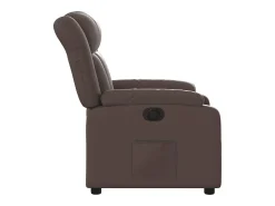 Poltrona| Poltrona Confortável | Poltrona reclinável elétrica couro artificial SHL241959 Castanho