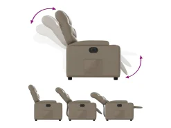 Poltrona| Poltrona Confortável | Poltrona reclinável elétrica couro artificial cor cappuccino SHL425726 Castanho