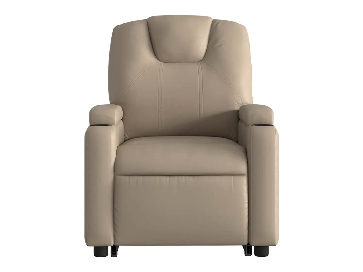 Best Poltrona Confortável | Poltrona reclinável elevatória elétrica couro artif. cappuccino SHL677377 Castanho