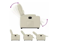 Poltrona* Poltrona Confortável | Poltrona reclinável elevatória elétrica couro artificial SHL690439 Creme