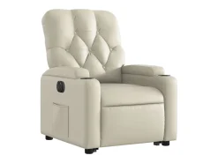 Poltrona* Poltrona Confortável | Poltrona reclinável elevatória elétrica couro artificial SHL690439 Creme