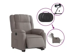 Poltrona* Poltrona Confortável | Poltrona reclinável elevatória elétrica cinza-acastanhado SHL471799 Taupe