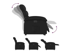 Poltrona| Poltrona Confortável | Poltrona reclinável elevatória elétrica couro artificial SHL680078 Preto