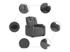 Poltrona| Poltrona Confortável | Poltrona reclinável elevatória elétrica tecido cinzento-escuro SHL864906 Cinza antracite