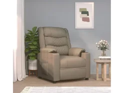 Poltrona Confortável | Poltrona reclinável elétrica couro artificial cor cappuccino SHL763474^ Poltrona