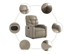 Poltrona* Poltrona Confortável | Poltrona reclinável elevatória couro artificial cor cappuccino SHL346407 Castanho
