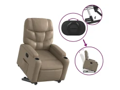 Poltrona* Poltrona Confortável | Poltrona reclinável elevatória couro artificial cor cappuccino SHL346407 Castanho