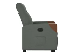 Poltrona Confortável | Poltrona reclinável elevatória elétrica tecido cinzento-escuro SHL783640^ Poltrona