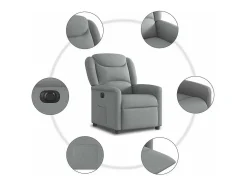 Online Poltrona Confortável | Poltrona reclinável elétrica tecido -claro SHL995603 Cinzento