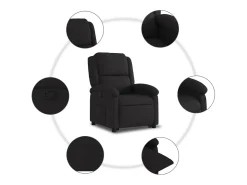 Poltrona| Poltrona Confortável | Poltrona reclinável elevatória tecido SHL564809 Preto