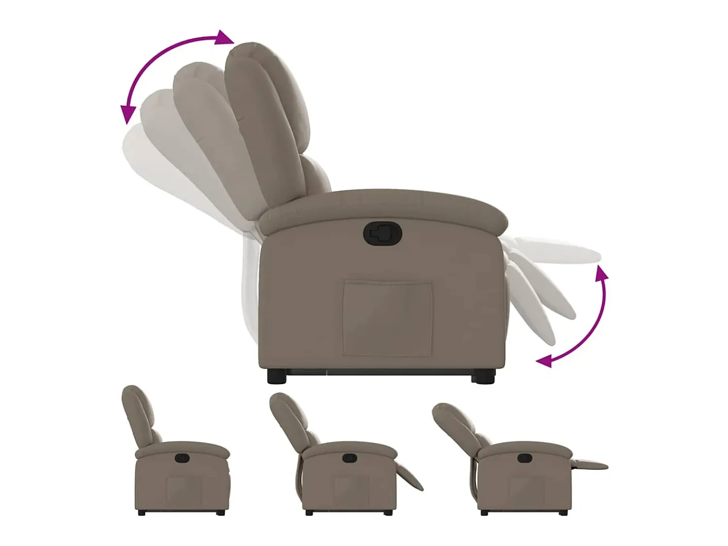 Poltrona| Poltrona Confortável | Poltrona reclinável elevatória couro artificial cor cappuccino SHL9374 Castanho