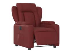 Poltrona| Poltrona Confortável | Poltrona reclinável elétrica couro artificial tinto SHL81999 Vermelho