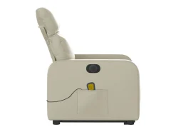 Clearance Poltrona Confortável | Poltrona reclinável elevatória elétrica couro artificial SHL350633 Creme