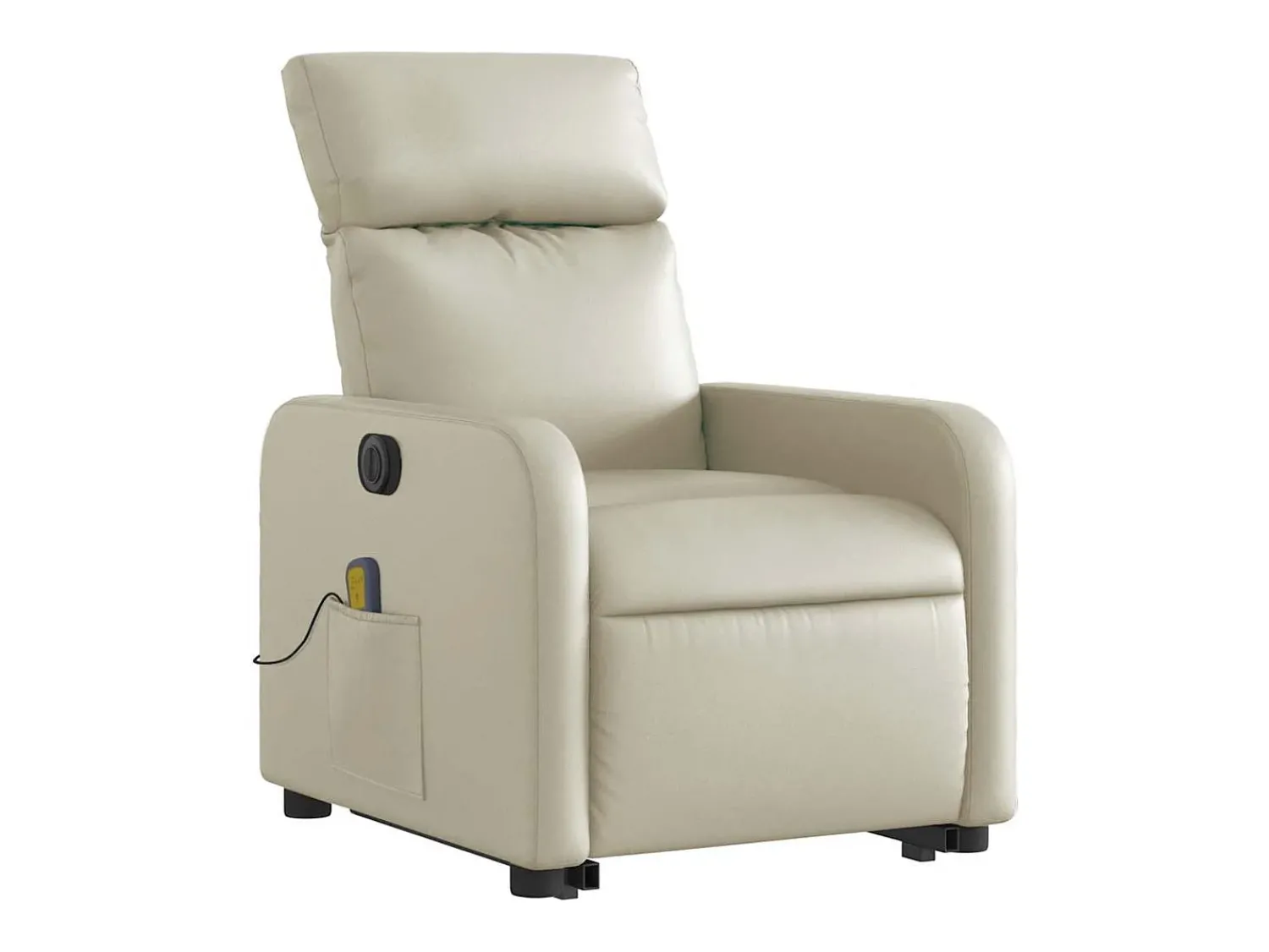 Clearance Poltrona Confortável | Poltrona reclinável elevatória elétrica couro artificial SHL350633 Creme