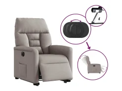 Poltrona| Poltrona Confortável | Poltrona reclinável elevatória elétrica cinza-acastanhado SHL864054 Taupe
