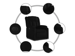 Poltrona| Poltrona Confortável | Poltrona reclinável elétrica couro artificial SHL7831 Preto