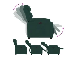 Discount Poltrona Confortável | Poltrona reclinável elétrica veludo verde-escuro SHL821732 Verde pinho