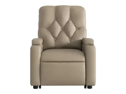 Poltrona Confortável | Poltrona reclinável elevatória elétrica couro artif. cappuccino SHL115741^ Poltrona
