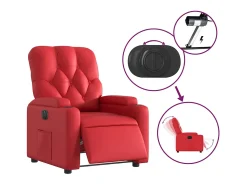 Poltrona| Poltrona Confortável | Poltrona reclinável elétrica couro artificial SHL586039 Vermelho