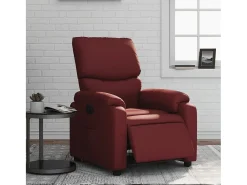 Poltrona| Poltrona Confortável | Poltrona reclinável elétrica couro artificial tinto SHL696308 Vermelho