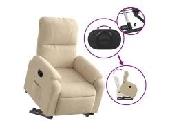 Poltrona| Poltrona Confortável | Poltrona reclinável elevatória elétrica tecido microfibra SHL350229 Creme