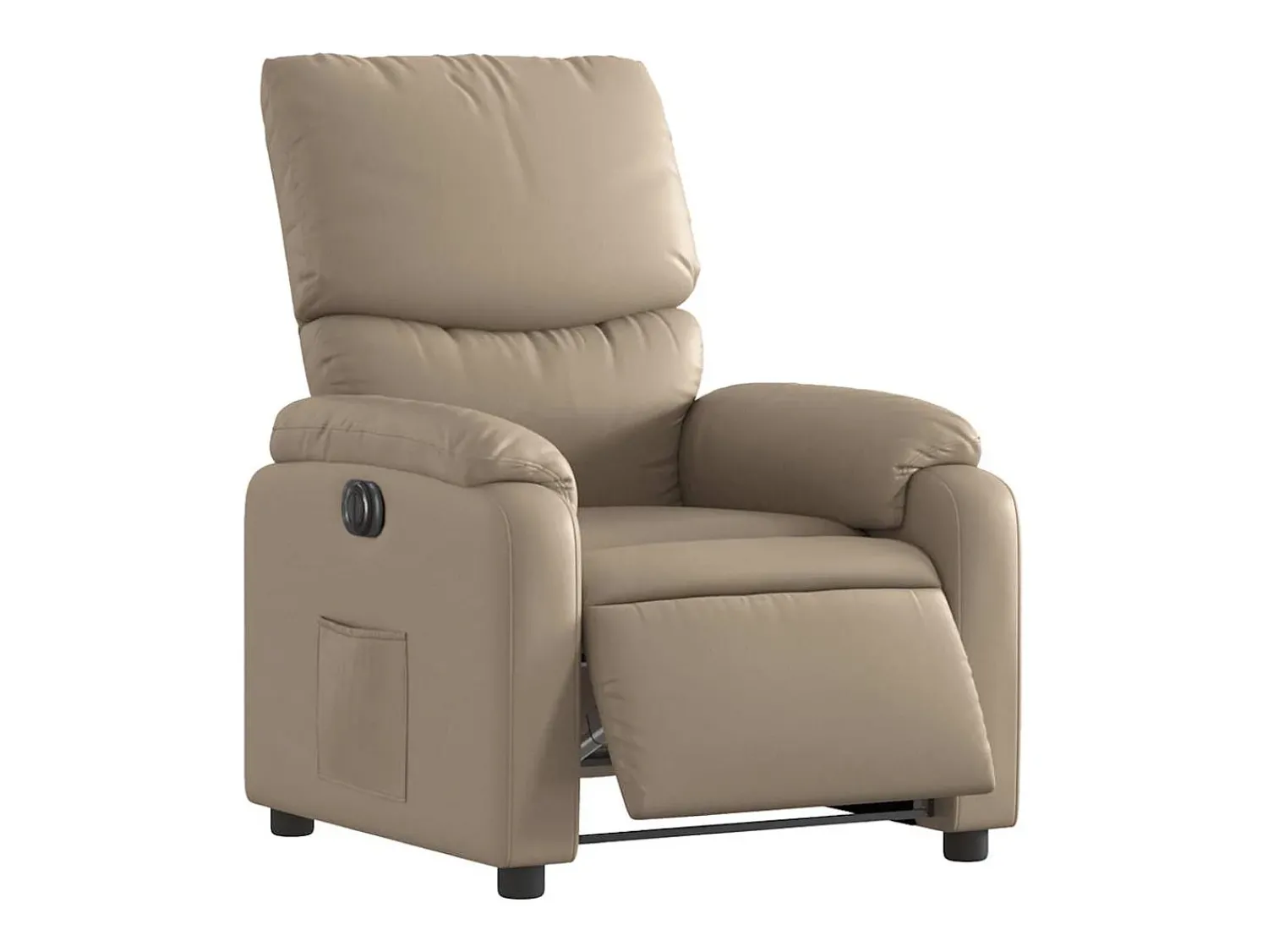 Poltrona* Poltrona Confortável | Poltrona reclinável elétrica couro artificial cor cappuccino SHL43641 Castanho