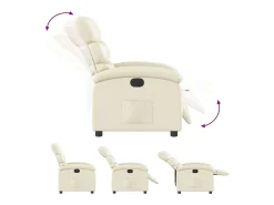 Poltrona| Poltrona Confortável | Poltrona reclinável elétrica couro artificial cor SHL223724 Creme