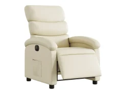Poltrona| Poltrona Confortável | Poltrona reclinável elétrica couro artificial cor SHL223724 Creme