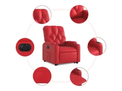 Best Poltrona Confortável | Poltrona reclinável elevatória elétrica couro artif. SHL962770 Vermelho