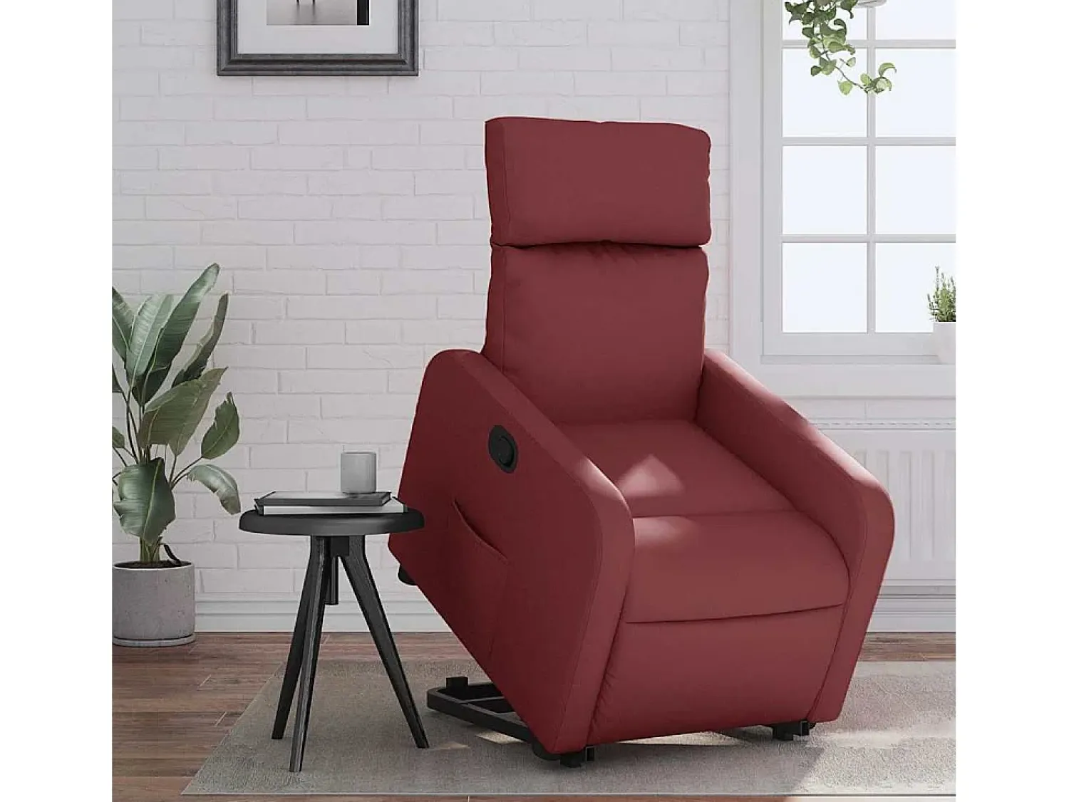 Poltrona* Poltrona Confortável | Poltrona reclinável elevatória couro artificial tinto SHL478344 Vermelho