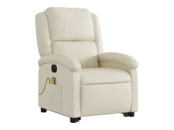 Poltrona| Poltrona Confortável | Poltrona reclinável elevatória elétrica couro artificial SHL521233 Creme