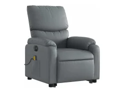 Discount Poltrona Confortável | Poltrona reclinável elevatória elétrica couro artificial cinza SHL888423 Cinzento