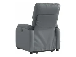 Discount Poltrona Confortável | Poltrona reclinável elevatória elétrica couro artificial cinza SHL888423 Cinzento