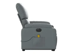 Discount Poltrona Confortável | Poltrona reclinável elevatória elétrica couro artificial cinza SHL888423 Cinzento