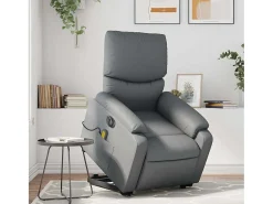 Discount Poltrona Confortável | Poltrona reclinável elevatória elétrica couro artificial cinza SHL888423 Cinzento