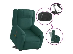 Poltrona| Poltrona Confortável | Poltrona reclinável elevatória de massagens tecido verde-escuro SHL536170 Verde pinho